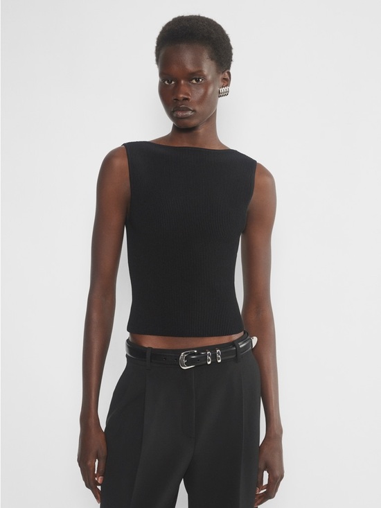 Aritzia Tops - Aritzia Babaton Sculpt Knit Leading Top Black Size Medium